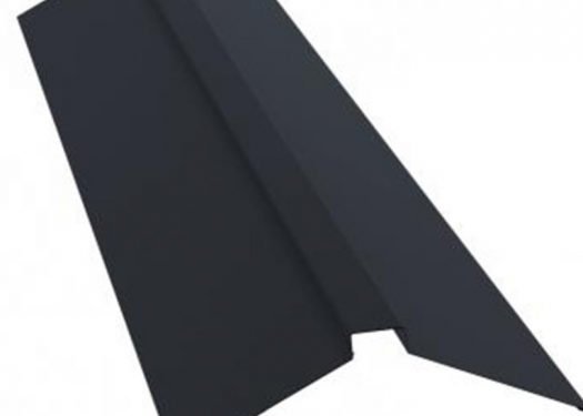 Конек для металлочерепицы плоский с пазом 115х30х115 мм 2 м Satin графитовый серый RAL 7024