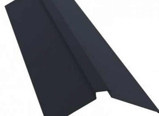 Конек для металлочерепицы плоский с пазом 115х30х115 мм 2 м Satin графитовый серый RAL 7024