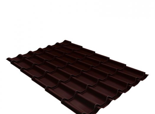 Металлочерепица 1,18х3,60 м толщина 0,5 мм Satin шоколад RAL 8017