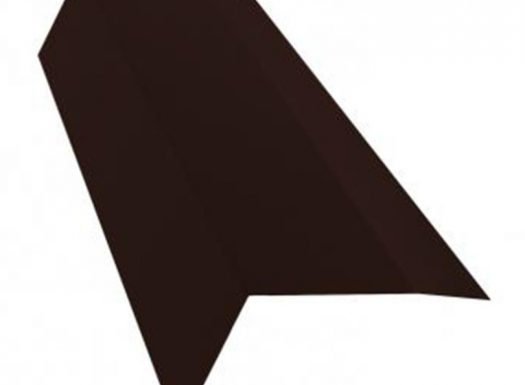 Планка карнизная для металлочерепицы 100х65 мм 2 м Стальной Бархат/Rooftop Matte коричневая RAL 8017