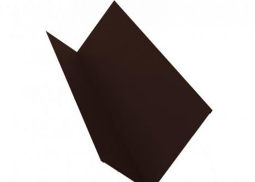 Планка примыкания для металлочерепицы 130х160 мм 2 м Стальной Бархат/Rooftop Matte коричневая RAL 8017
