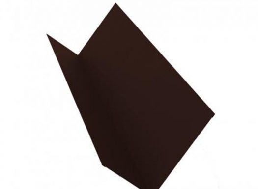 Планка примыкания для металлочерепицы 130х160 мм 2 м Стальной Бархат/Rooftop Matte коричневая RAL 8017