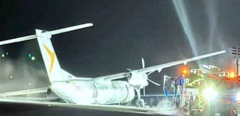 В Канаде самолёт загорелся после неудачной посадки