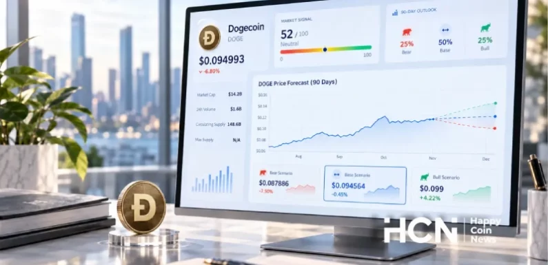 HCN AI Analyst прогнозирует консолидацию Dogecoin на ближайшие 90 дней